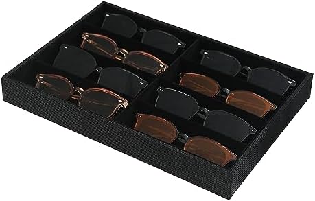 Julysky Sunglass Organizer Tray, 8 Grids Watch Holder Display Jewelry Tray by Julysky
