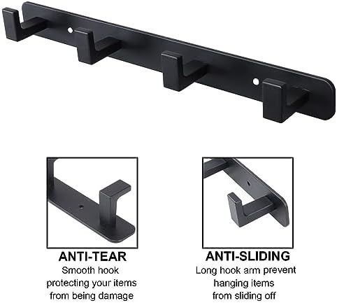 Coat Rack, Heavy Duty Stainless Steel 4 Tri Coat Hook Hanger, Wall Mounted - Image 3