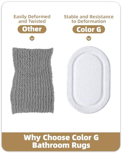 Color&Geometry Small White Bathroom Rugs, Non Slip Shower Mat - Image 7