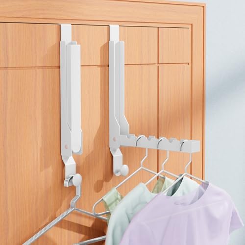 2 Pack Over The Door Hanger Folding Clothes Drying Rack, Folding Hanging Coat - Image 2
