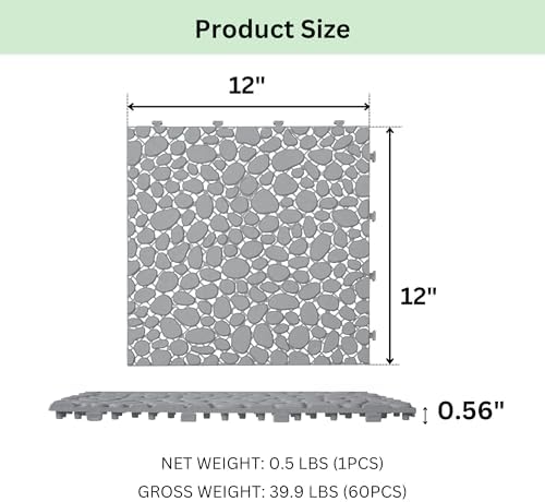 12" x 12" Interlocking Deck Tiles, All-Weather Plastic Outdoor Flooring - Image 5