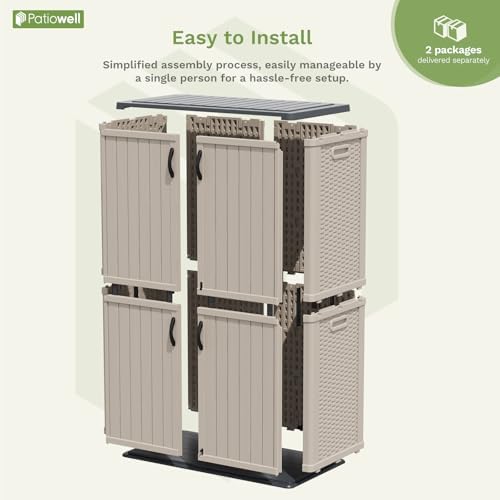 Patiowell 50 cu.ft Plastic Vertical Outdoor Storage Shed - Image 4