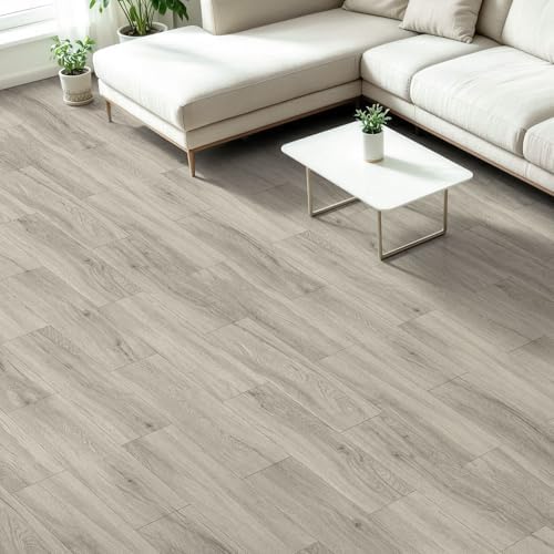 Art3d 24-Pack Click-Lock Wood SPC Floor Planks, 24 x 6 Inch, Light Grey Oak - Image 3
