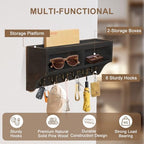 Key Holder Wall Mount with Mail Organizer, 6 Hooks & Shelf - Image 3