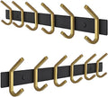 Coat Rack Wall Mount – Black and Gold Hook Rail by SAYONEYES