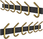 Coat Rack Wall Mount – Black and Gold Hook Rail by SAYONEYES
