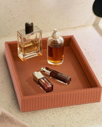 HofferRuffer Faux Leather Vanity Tray, Elegant Desktop Storage Organizer - Image 6