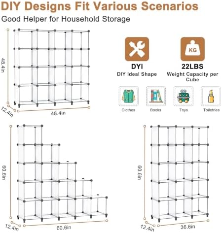 Neprock 16 Cubby Storage Organizer, Closet Clothes Storage Organizer, Cube - Image 3