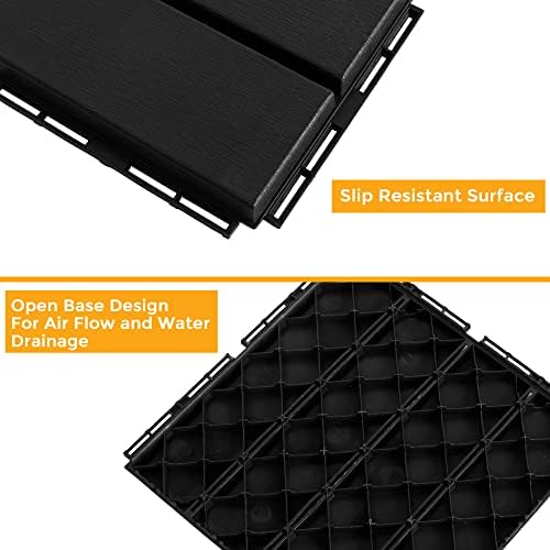 ASTEROUTDOOR Interlocking Deck Tiles Plastic Waterproof Outdoor Flooring 12" x - Image 4