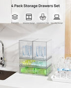 Vtopmart Clear Stackable Storage Drawers Set of 8, Plastic Organizer Bins - Image 3