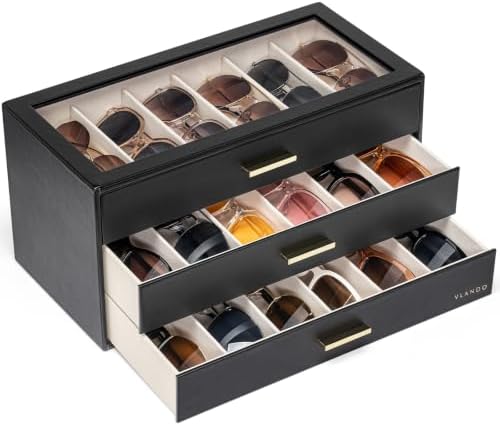VLANDO 18-Slot Sunglasses Organizer Case by VLANDO