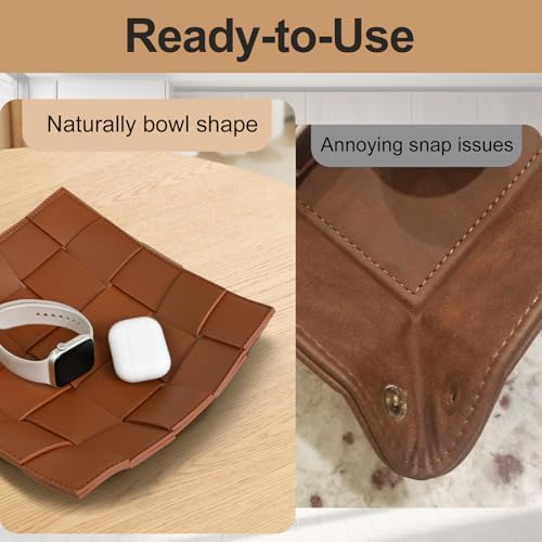 Valet Tray PU Leather Key Holder Bowl - Image 4