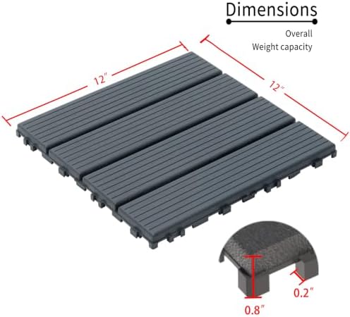 Plastic Interlocking Deck Tiles, 44 Packs Deck Tile Outdoor Waterproof All - Image 4