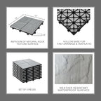 JJWOOD Stone-Look Interlocking Deck Tiles, Matte Rock Texture Outdoor Floor - Image 2