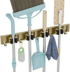 reliahom Broom Holder Wall Mount Mop Hanger Tools organizer 4Racks 5Hooks by reliahom