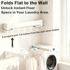 Wall Mounted Clothes Drying Rack 27 inches, Foldbale Laundry Drying Rack 6 Rods - Image 5
