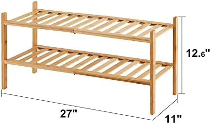 viewcare 2-Tier Bamboo Shoe Rack - Image 3
