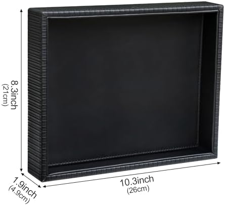 HofferRuffer Faux Leather Vanity Tray, Elegant Desktop Storage Organizer - Image 2