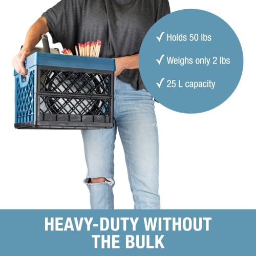 CleverMade Collapsible Milk Crate - 25L - Ocean - Image 3