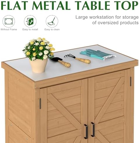 Outdoor Storage Cabinet & Potting Bench Table - Image 4