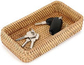 Hipiwe Key Basket for Entryway Table Small Natural Rattan Serving Tray by Hipiwe