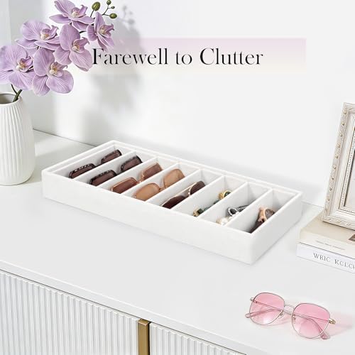 Velvet Sunglass Organizer Tray, Stackable Glasses Case - Image 2