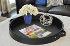 HofferRuffer PU Leather Round Serving Tray - Image 2
