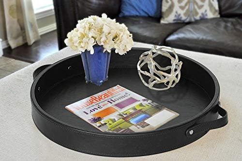 HofferRuffer PU Leather Round Serving Tray - Image 2