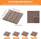88 Pack Plastic Interlocking Deck Tiles, Patio Floor Decking Tiles - Image 2