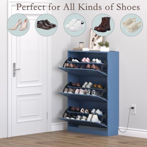 BORNOON Shoe Cabinet with Odor Control and Back Panels, Deodorizing Slim 3-Flip - Image 4