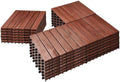 PrimeZone 27 PCS Solid Acacia Wood Interlocking Deck Tiles Outdoor by PrimeZone