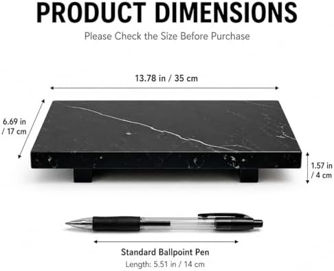 Black Marble Large Pedestal Tray - Image 4