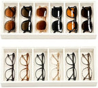 GUOER Sunglass Organizer 2 Pack 12-Slot Velvet Eyeglass Storage Trays by GUOER