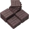 Goovilla Plastic Interlocking Deck Tiles, 27 Pack 12"x12", Dark Brown by Goovilla
