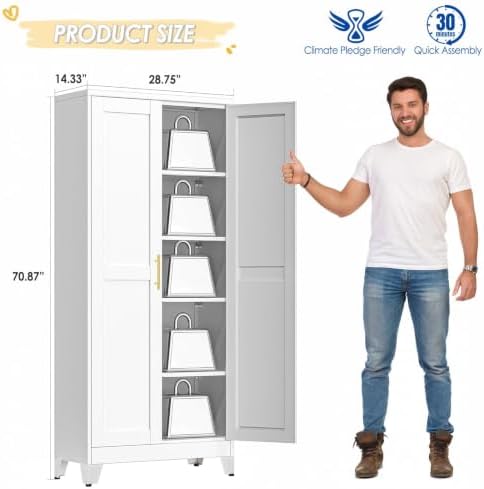 GAIOUS 71" Tall Metal Storage Cabinet - Image 2