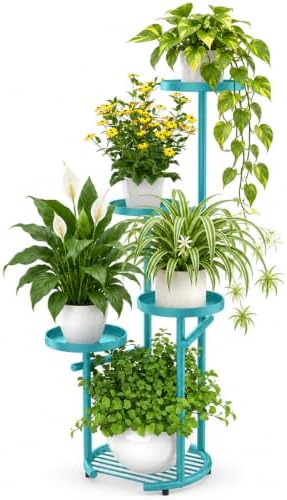 TOSKING Tall 5-Tier Round Metal Corner Plant Stand Indoor by TOSKINGESSENCE