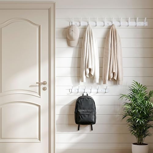 WEBI Coat Rack Wall Mounted, 10 Hooks, Coat Hanger Wall, Hook Rack, Jacket Hooks - Image 5