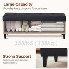 51" Storage Bench, Leather Tufted Storage Ottoman Bench - Image 4