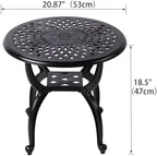 Cast Aluminum Outdoor Side Table, Small Patio Table, Outdoor Coffee Tables - Image 3