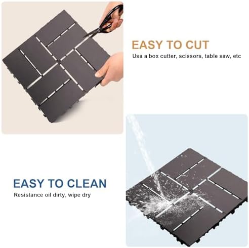 12 PCS Plastic Interlocking Patio Deck Tiles - Image 4