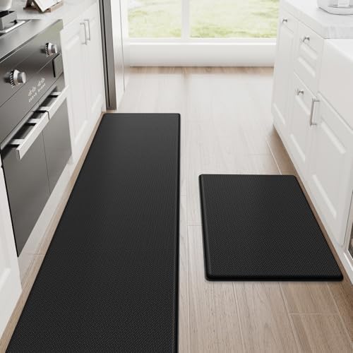 StepRite Kitchen Mats for Floor, 2-Piece Anti-Fatigue Kitchen Rugs by Bringcushiontoyourlife