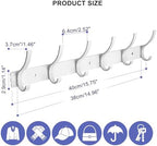Coat Rack Wall Mounted, 6 Coat Hooks - Image 2