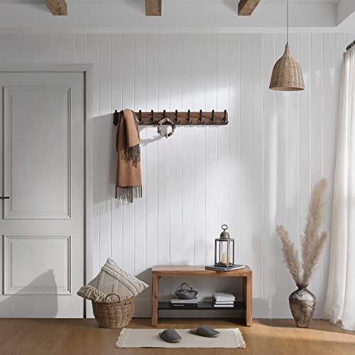 SKOLOO Rustic Coat Rack Wall Mount, 10 Hooks, 38.6'' Long, Solid Wood - Image 5