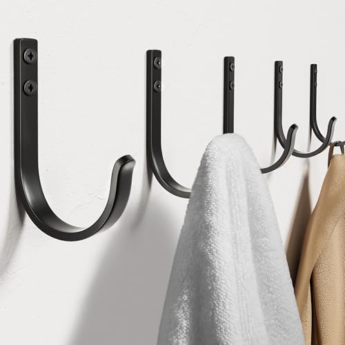 20-Pack Door Hooks for Coat and Towel Black - Image 2