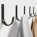 20-Pack Door Hooks for Coat and Towel Black - Image 2