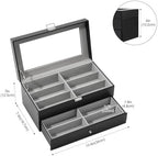 ProCase 12 Slots Sunglasses Organizer, 2 Layer Sunglass Case, Leather Eyeglass - Image 5