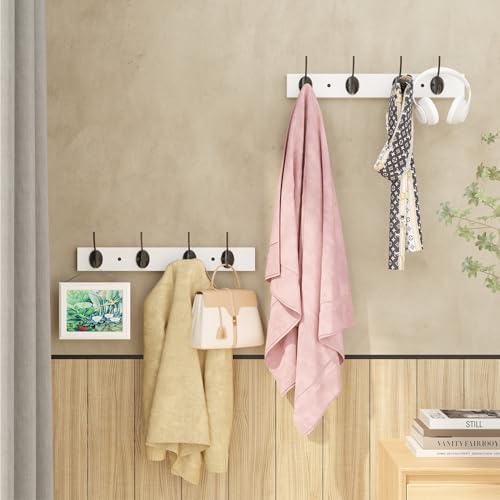 VERTORGAN 1 Pack Wall Mounted Wooden Hat Rack, 4 Hooks Entryway - Image 3