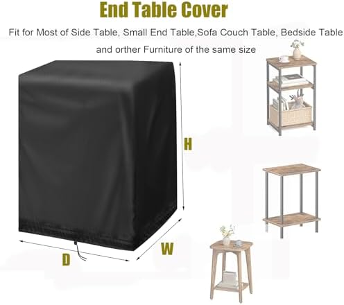 End Tables Cover, Outdoor Side Table 18.9x11.8x23.6in - Image 2