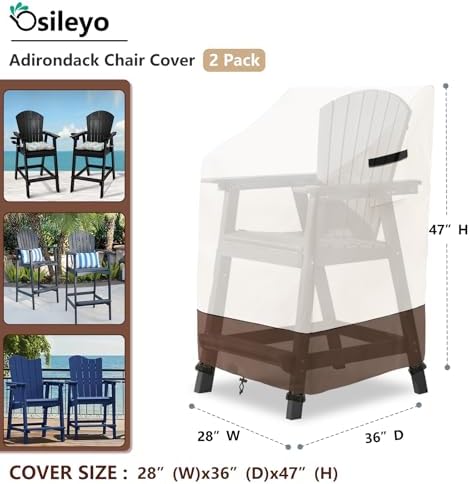 Stackable Patio Chair Covers Waterproof Patio Furniture Covers, 28 W x 36 D x - Image 2