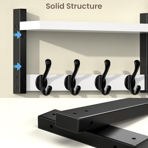 29'' White Coat Rack Wall Mount - Image 7